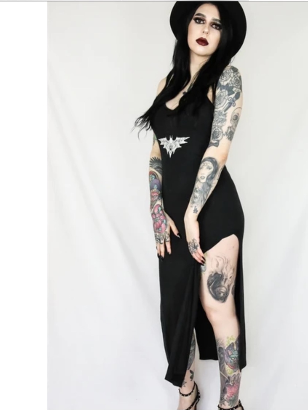 Coven United Bat Witchy Goth Maxi Dress XL